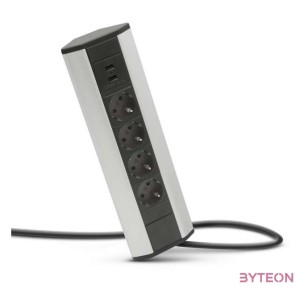 Delight sarok elosztó(20484), 4 db gyermekvédelemmel ellátott 230V aljza, 2db USB csatlakozó