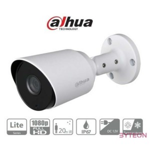 Dahua 4in1 Analóg csőkamera - HAC-HFW1200T (2MP, 2,8mm, kültéri, IR20m, ICR, IP67, DWDR, 12VDC)