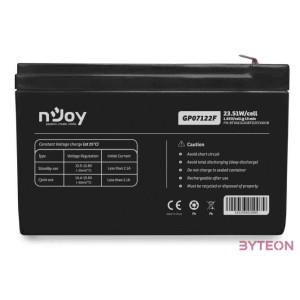 NJOY Szünetmentes akkumulátor - GP07122F (12V,7Ah, T2,F2, zárt, gondozás mentes, AGM)
