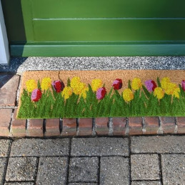 Tulipános kókuszrost lábtörlő, 75 x 25 cm