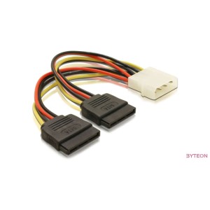 SATA táp 2x apa - Molex táp apa (DeLock)