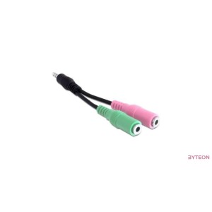Headset Jack 3.5" 4pin apa - Jack 3.5" 3pin 2x anya (Delock)