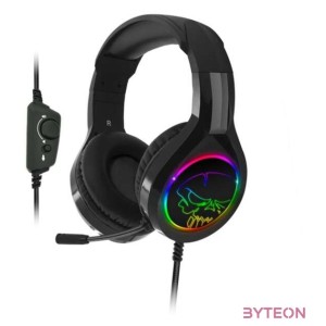 Spirit of Gamer Fejhallgató - PRO-H8 RGB (MultiPlatform, mikrofon, 3.5mm jack, hangerőszabályzó, 2m kábel, fekete)