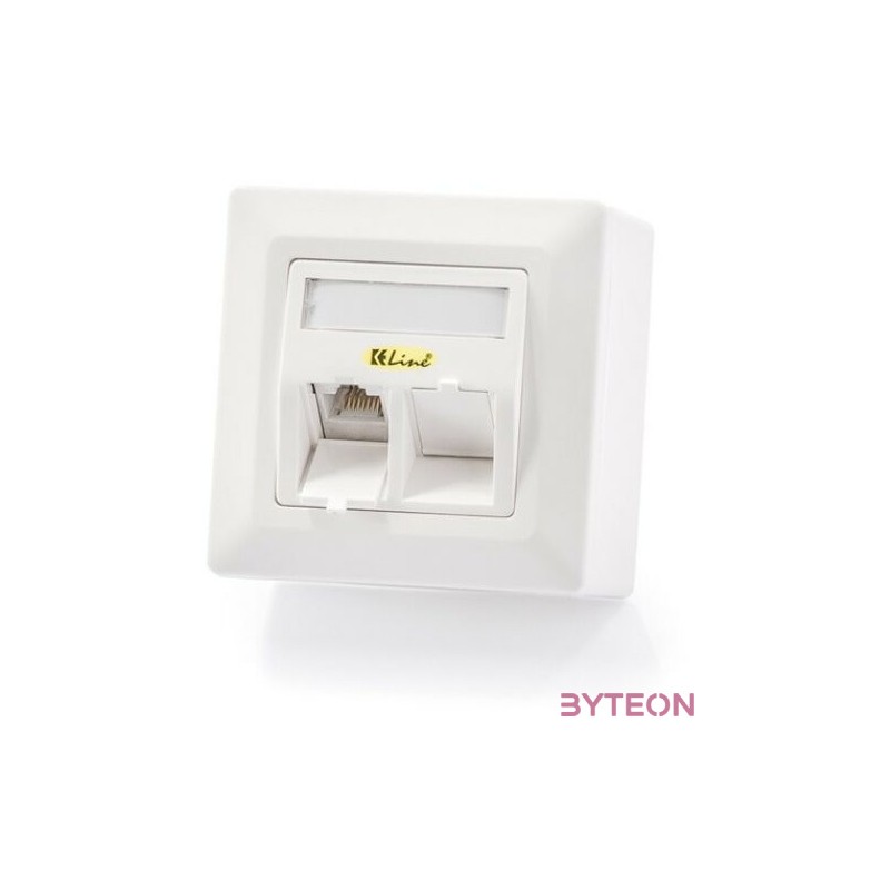 Modulo50 falon kívüli aljzat 2 portos üres