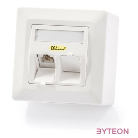 Modulo50 falon kívüli aljzat 2 portos üres