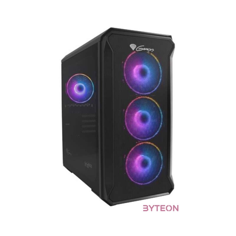 GENESIS Irid 503 ARGB Micro Tower Fekete, Átlátszó