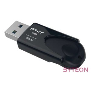 PNY Attache 4 USB flash meghajtó 32 GB USB A típus 3.2 Gen 1 (3.1 Gen 1) Fekete