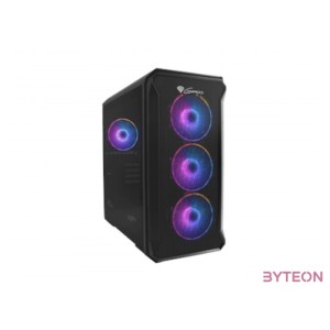 GENESIS Irid 503 ARGB Micro Tower Fekete, Átlátszó