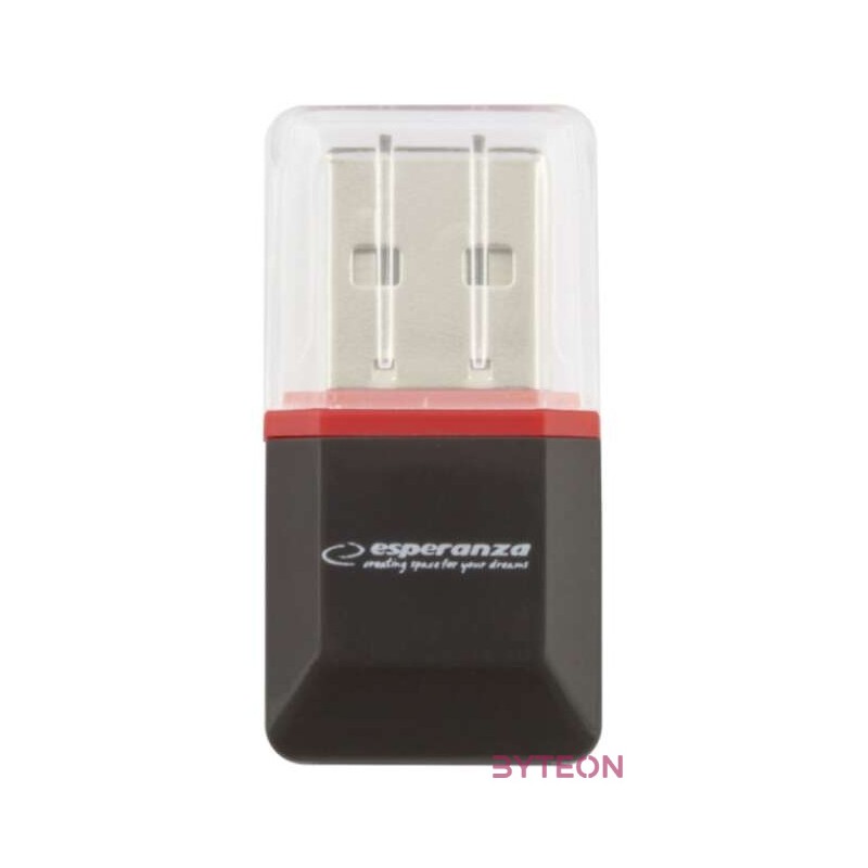 Esperanza EA134K kártyaolvasó Fekete, Ezüst, Átlátszó USB 2.0