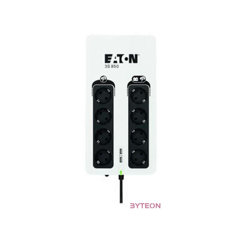 Eaton 3S850D szünetmentes tápegység (UPS) Készenléti állapot (offline) 850 VA 510 W 8 AC kimenet(ek)