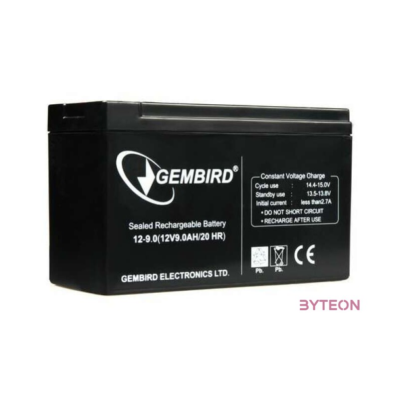 Gembird 12V, 9 Ah Zárt savas ólom (VRLA)