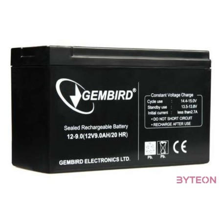 Gembird 12V, 9 Ah Zárt savas ólom (VRLA)