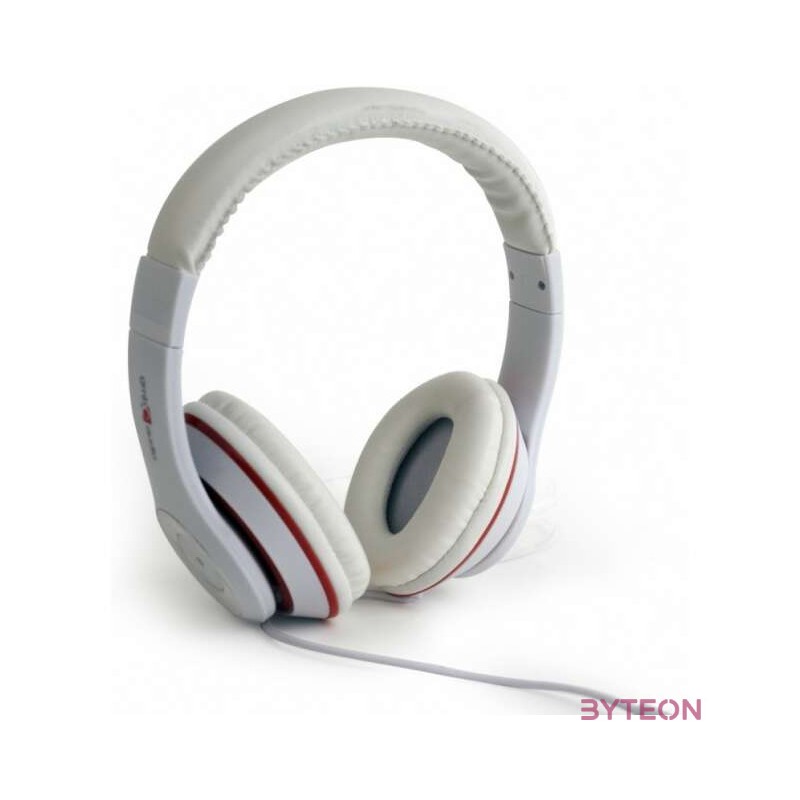 Gembird Los Angeles Headset Fejpánt Fehér 3,5 mm-es csatlakozó