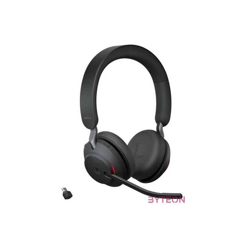 Jabra Evolve2 65, MS Stereo Headset Fejpánt Fekete Bluetooth USB C-típus