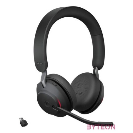 Jabra Evolve2 65, MS Stereo Headset Fejpánt Fekete Bluetooth USB C-típus