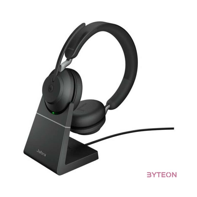 Jabra Evolve2 65, MS Stereo Headset Fejpánt Fekete Bluetooth USB A típus