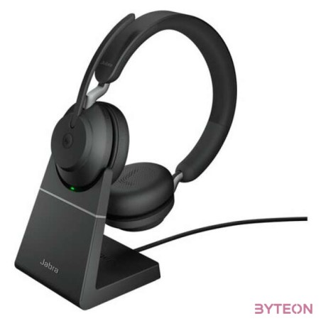 Jabra Evolve2 65, MS Stereo Headset Fejpánt Fekete Bluetooth USB A típus