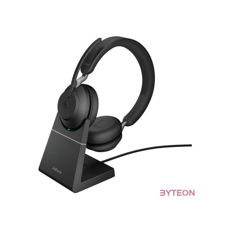 Jabra Evolve2 65, MS Stereo Headset Fejpánt Fekete Bluetooth USB C-típus