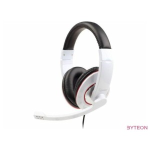 Gembird MHS-001-GW fejhallgató és headset Fejpánt Fehér 3,5 mm-es csatlakozó