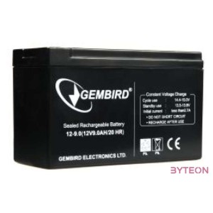 Gembird 12V, 9 Ah Zárt savas ólom (VRLA)