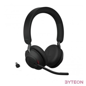 Jabra Evolve2 65, MS Stereo Headset Fejpánt Fekete Bluetooth USB C-típus