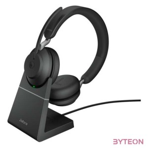 Jabra Evolve2 65, MS Stereo Headset Fejpánt Fekete Bluetooth USB A típus