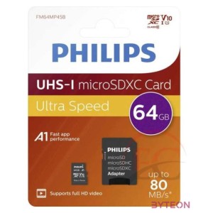 Philips FM64MP45B,00 memóriakártya 64 GB MicroSDXC Class 10 UHS-I