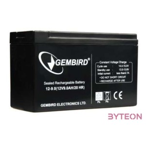 Gembird 12V, 9 Ah Zárt savas ólom (VRLA)