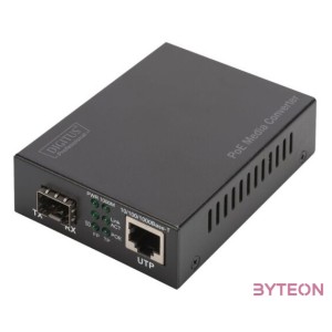 Digitus DN-82140 hálózati média konverter 1000 Mbit,s Fekete
