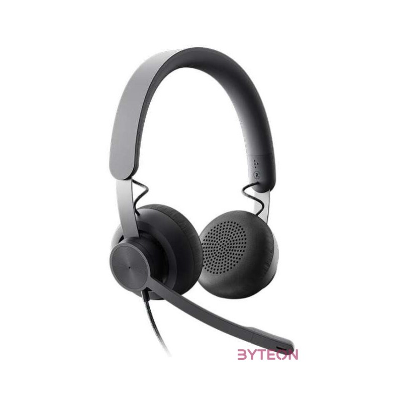 Logitech Zone Wired Teams Headset Fejpánt Fekete USB C-típus