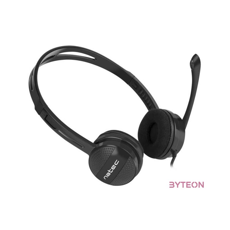 NATEC Canary Headset Fejpánt Fekete 3,5 mm-es csatlakozó