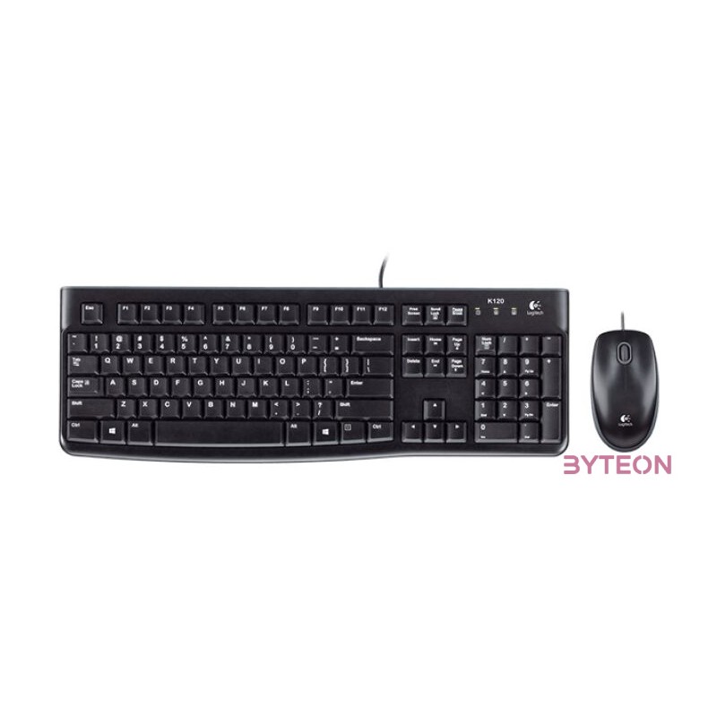Logitech Desktop MK120, UK billentyűzet USB QWERTY Brit angol Fekete