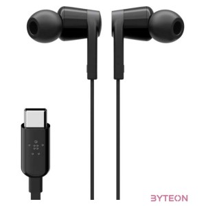 Belkin ROCKSTAR Fejhallgató Hallójárati Fekete USB C-típus