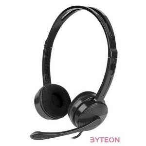 NATEC Canary Headset Fejpánt Fekete 3,5 mm-es csatlakozó