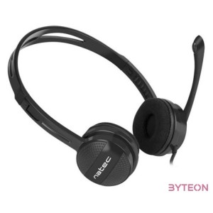 NATEC Canary Headset Fejpánt Fekete 3,5 mm-es csatlakozó