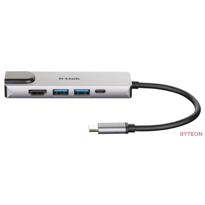 D-Link DUB-M520 dokkoló állomás és port replikátor Vezetékes Thunderbolt 3 Alumínium, Fekete