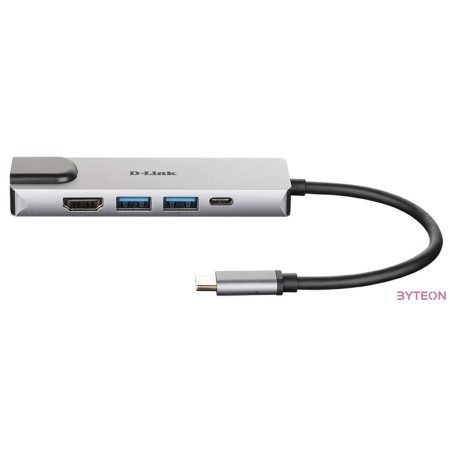 D-Link DUB-M520 dokkoló állomás és port replikátor Vezetékes Thunderbolt 3 Alumínium, Fekete