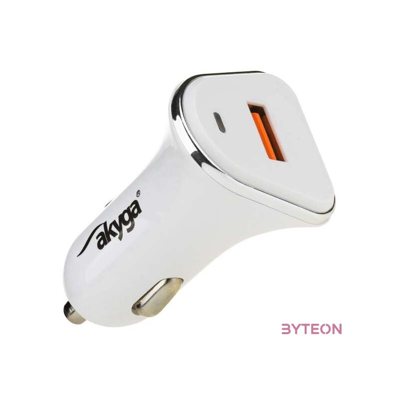 Akyga AK-CH-07 mobiltelefon töltő Ezüst, Fehér Automatikus