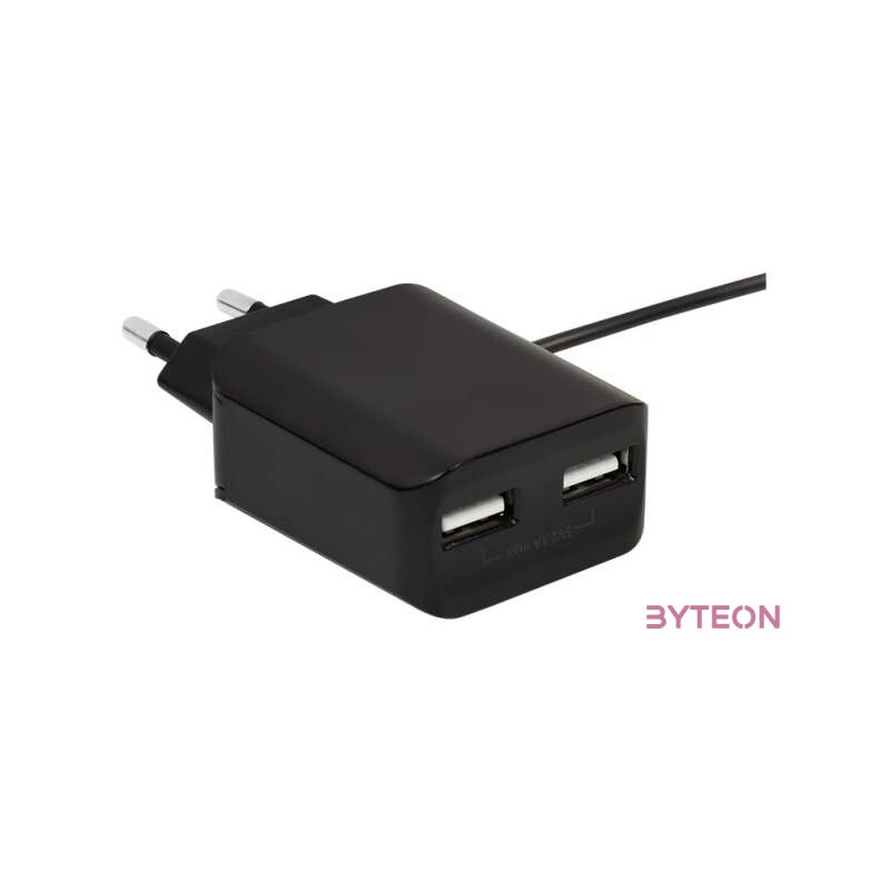 LogiLink PA0157 mobiltelefon töltő Beltéri Fekete