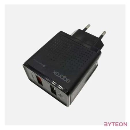 Approx APPUSBWALLQC mobiltelefon töltő Beltéri Fekete