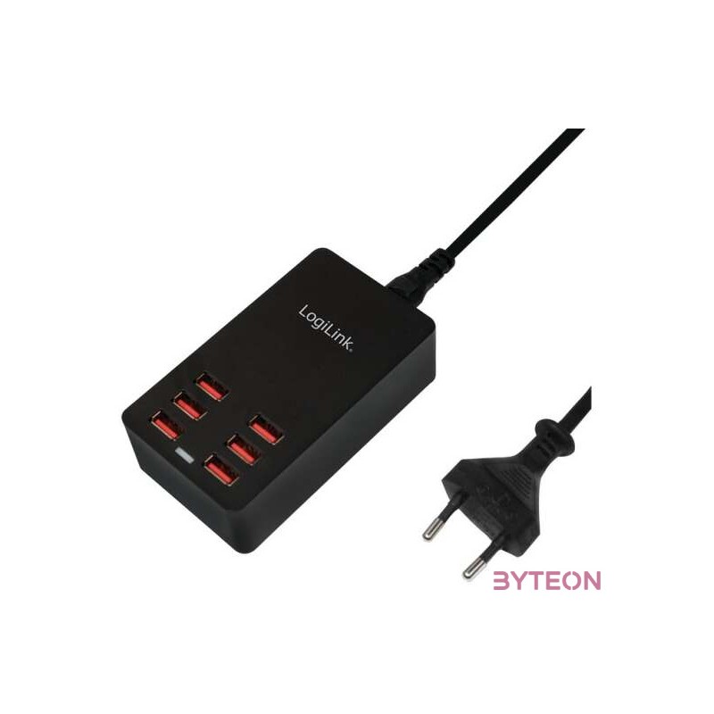 LogiLink PA0139 mobiltelefon töltő Beltéri Fekete