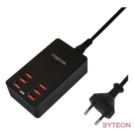 LogiLink PA0139 mobiltelefon töltő Beltéri Fekete