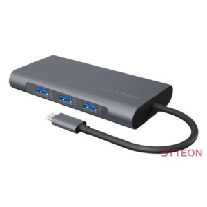 ICY BOX IB-DK4040-CPD dokkoló állomás és port replikátor Vezetékes USB 3.2 Gen 1 (3.1 Gen 1) Type-C Antracit, Fekete
