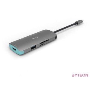 i-tec Metal C31NANODOCKPD dokkoló állomás és port replikátor Vezetékes USB 3.2 Gen 1 (3.1 Gen 1) Type-C Ezüst, Türkizkék