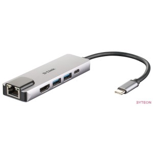 D-Link DUB-M520 dokkoló állomás és port replikátor Vezetékes Thunderbolt 3 Alumínium, Fekete