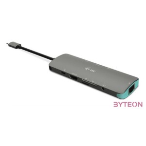 i-tec Metal C31NANODOCKLANPD dokkoló állomás és port replikátor Vezetékes USB 3.2 Gen 1 (3.1 Gen 1) Type-C Ezüst, Türkizkék