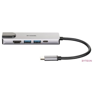 D-Link DUB-M520 dokkoló állomás és port replikátor Vezetékes Thunderbolt 3 Alumínium, Fekete