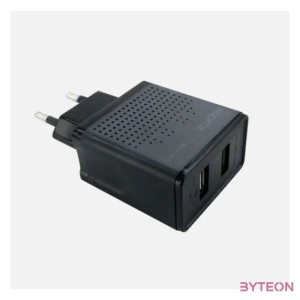 Approx APPUSBWALLQC mobiltelefon töltő Beltéri Fekete