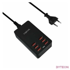 LogiLink PA0139 mobiltelefon töltő Beltéri Fekete