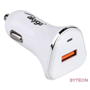 Akyga AK-CH-07 mobiltelefon töltő Ezüst, Fehér Automatikus